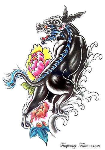 10 sheets dragon yinyang koi large 8.25" half-sleeve arm tattoo good fake tattoos