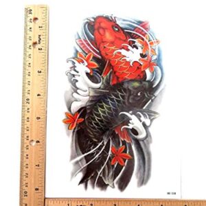 10 sheets dragon yinyang koi large 8.25" half-sleeve arm tattoo good fake tattoos