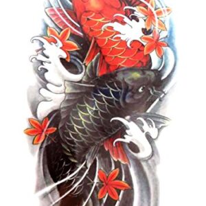 10 sheets dragon yinyang koi large 8.25" half-sleeve arm tattoo good fake tattoos