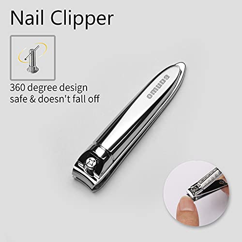 Manicure Set Small Nail Clippers -3 Pieces Stainless Steel Pedicure Kit, Family Professional Grooming Kits, Fingernail Care Tools with Luxurious Travel Case Men Women