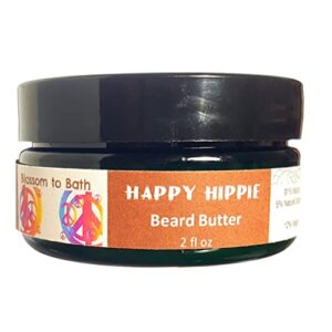 blossom to bath happy hippie beard butter (2 ounce) – pure essential oil fragrance – controls and softens with a sweet happy herbal scent