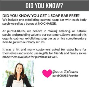 pureSCRUBS Exfoliating Oatmeal Organic Bar Soaps, Made with Finely Ground Oats, Shea Butter & Pure Honey, Unscented & Handcrafted - Small 1oz Bar (5 pack)