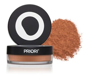 priori skincare all-natural mineral skincare powder spf 25 sunscreen, antioxidant, flawless coverage, loose mineral foundation makeup, dermatologist tested