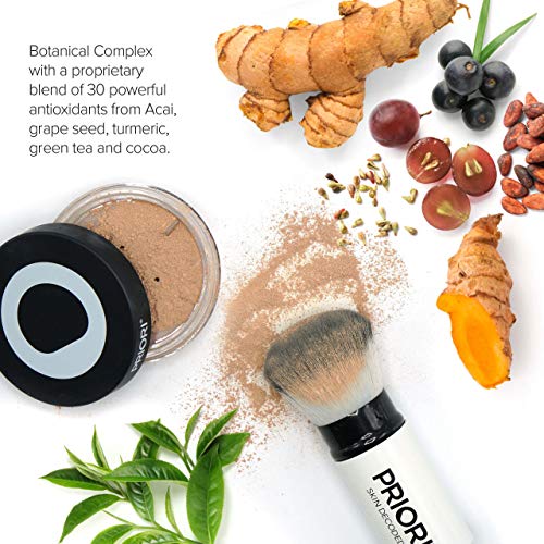 Priori Skincare All-Natural Mineral Skincare Powder SPF 25 Sunscreen, Antioxidant, Flawless Coverage, Loose Mineral Foundation Makeup, Dermatologist Tested