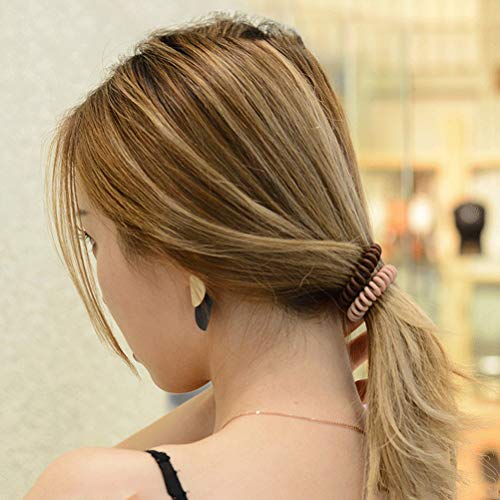 Pengxiaomei 10 Pcs Spiral Hair Ties, Colorful Matte Hair Ties for Thick/Thin Hair, Ponytail Holder Coil Hair Ties for Women in 10 Style Colors,Hair Styling Accessories