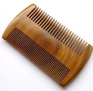 Myhsmooth GS-SM-NF Handmade Natural Green Sandalwood No Static Comb Pocket Comb Perfect Beard Comb with Aromatic Scent for Long and Short Beards Perfect Mustache Comb(4" Long Two Sides)