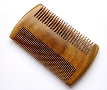 Myhsmooth GS-SM-NF Handmade Natural Green Sandalwood No Static Comb Pocket Comb Perfect Beard Comb with Aromatic Scent for Long and Short Beards Perfect Mustache Comb(4" Long Two Sides)