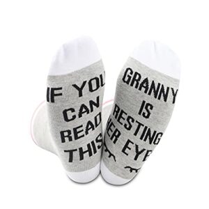 2pairs granny gift granny socks for grandma if you can read this granny is resting her eyes(granny resting eyes)