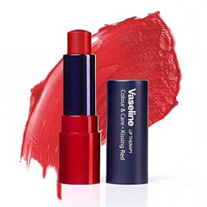 vaseline lip therapy color & care | tinted lip balm | lip moisturizer | kissing red, 4.2g