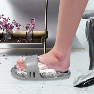 Kibhous Silicone Shower Foot Scrubber Personal Foot Massage and Cleaning with Soft Silicone Bristles and Non-Slip Suction Cups, Foot Scrubbers for Use in Shower Men and Women (1PCS Gray)