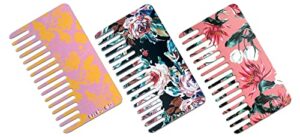go-comb – wallet sized hair & travel comb – wide tooth – women’s plastic 3-pack