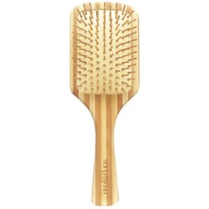 bamboo wood hair brush large paddle for women, natural bamboo wooden bristles scalp massager, flat detangling hairbrush fit all types hair