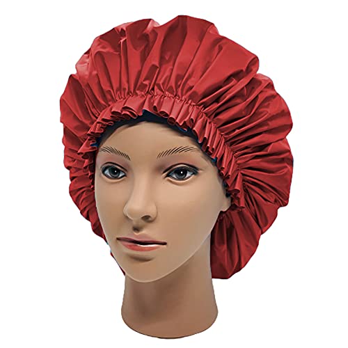 ELEBOX Premium Collection Super Jumbo Shower Cap Red