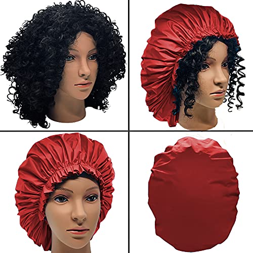 ELEBOX Premium Collection Super Jumbo Shower Cap Red