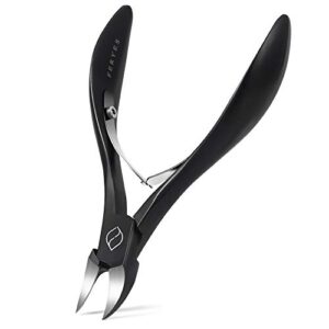 feryes toenail clippers for thick,fungal or ingrown toenails – large handle toenail cutters, podiatrist recommended 4r13 stainless steel nail clippers – black