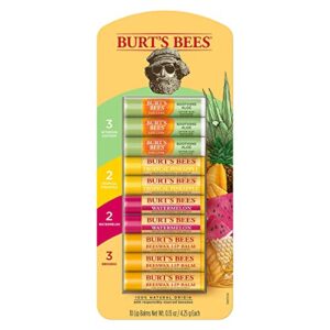 burt’s bees moisturizing lip balm, 100% natural, seasonal assortment 10 pack