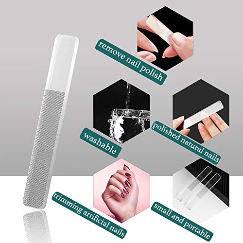 Glass Nail Shiner, Mopcoder Nail Files Polisher Professional Crystal Manicure Tools Kit for Natural Nails