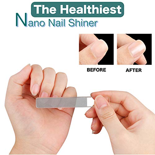 Glass Nail Shiner, Mopcoder Nail Files Polisher Professional Crystal Manicure Tools Kit for Natural Nails