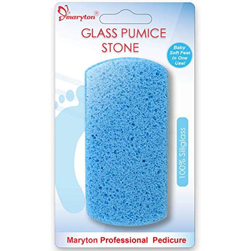 Maryton Pumice Stone for Feet, Double Sided Pedicure Tools Hard Skin 100 % Siliglass Callus Remover, Exfoliates Feet & Smooths Skin