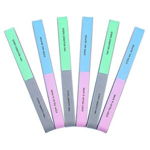 12 PCS IFUNSON Professional 7 Way Nail File and Buffers for Women Girls, Natural Emery Boards