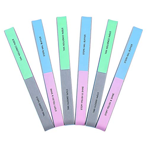 12 PCS IFUNSON Professional 7 Way Nail File and Buffers for Women Girls, Natural Emery Boards