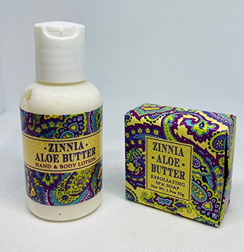 Greenwich Bay Trading Co. Zinnia Aloe Shea Butter Soap and Lotion Gift Set