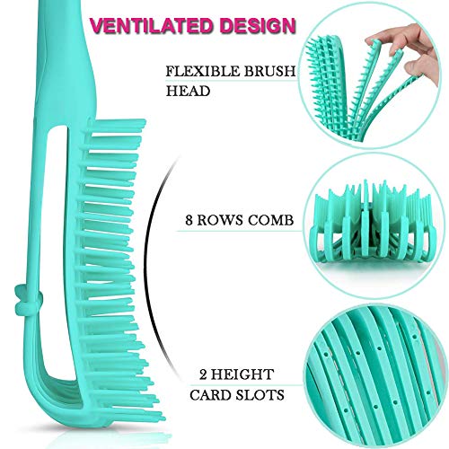 5 Pcs Detangling Hair Brush Set, Ez Detangler Brush With Edge Brush, Rat Tail Combs for Black Natural Hair Styling and Cuting, Curly/Straight/Wet/Dry/long/Short Hair Available for Women Kids Men