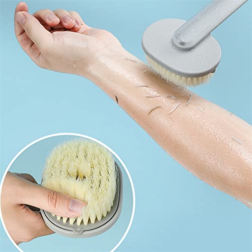 INGVY Dry Brushing Body Brush Multifunctional Detachable Bath Brush Back Body Bath Shower Sponge Scrubber Brushes with Handle Massager Bathroom Brush (Color : Green)