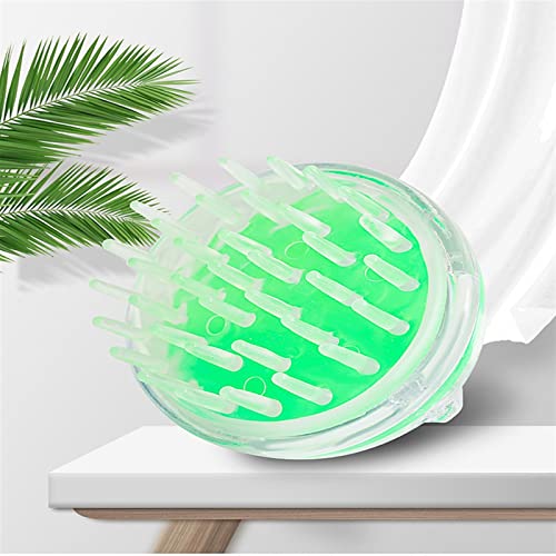 INGVY Dry Brushing Body Brush Bath Supplies Crystal Transparent Silicone Massage Shampoo Comb Deep Massage Clean Scalp Shampoo Artifact (Color : Green)