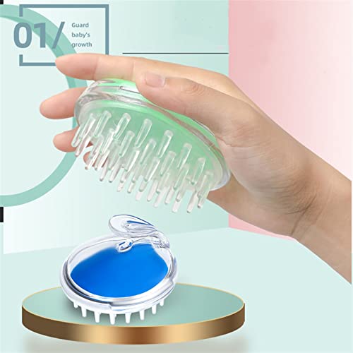 INGVY Dry Brushing Body Brush Bath Supplies Crystal Transparent Silicone Massage Shampoo Comb Deep Massage Clean Scalp Shampoo Artifact (Color : Green)