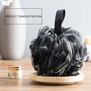 INGVY Dry Brushing Body Brush Bamboo Charcoal Bath Ball Black Shower Loofah Sponge Mesh Pouf Body Scrubber