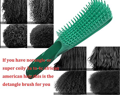 Detangling Hair Brush for Thick Hair,African American Hair Brush for Women Detangler Brush for Curly Hair,Natural Black Hair,3a/4b/4c Hair and Fine Hair for Kids and Women(Green)