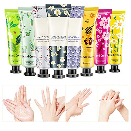 BONNIESTORE 8 Pack Plant Fragrance Hand Cream, Moisturizing Hand Care Cream Travel Gift Set With Natural Aloe And Vitamin E For Men And Women-30ml