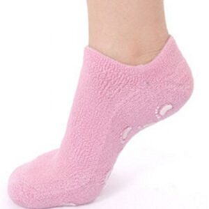 NENB Moisturizing Socks with Spa Quality Gel for Dry Cracked Heels and Toes Get Itchy Feet Relief With an Overnight Treatment of Soothing Lavender and Essential Oils (Pink Color with Floor Grips)