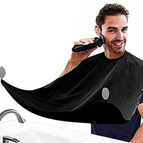 JFAN Men's Beard Bib Beard Hair Shaving Trimming Hair Cutting Cape Beard Catcher Suction Cups Home Salon