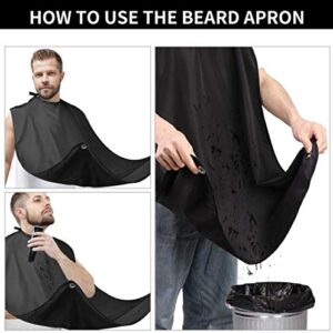 JFAN Men's Beard Bib Beard Hair Shaving Trimming Hair Cutting Cape Beard Catcher Suction Cups Home Salon