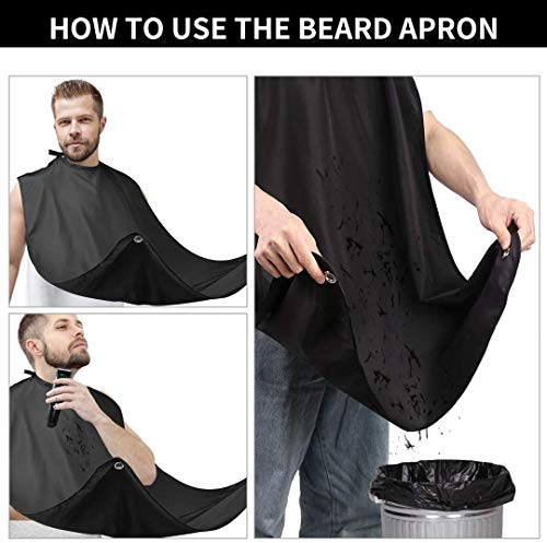 JFAN Men's Beard Bib Beard Hair Shaving Trimming Hair Cutting Cape Beard Catcher Suction Cups Home Salon