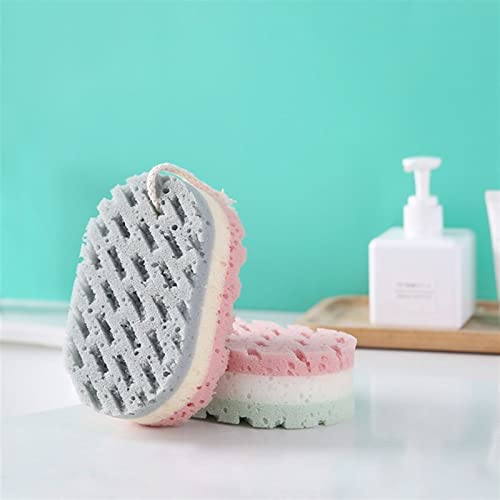 INGVY Dry Brushing Body Brush Body Massager Moisturizing Scrubber Bath Sponge Brush Dead Skin Remover Bath Cotton Bath Ball Shower Brush Bath Sponge (Size : Gray)