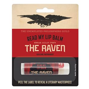 read my lips lip balm – excerpt of poe’s raven under the label – made in the usa