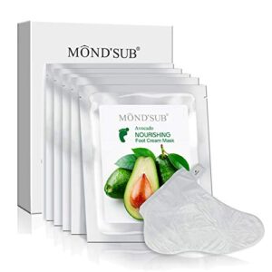[5 pairs] mond’sub moisturizing feet masks & avocado oil moisturizing organic – baby feet hydrating mask for dry skin – instantly healing dry cracked feet with natural oil