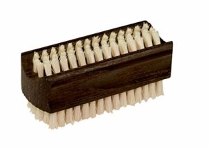 redecker natural pig bristle nail brush with oiled thermowood handle, 3-3/4-inches, light