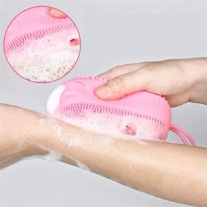 INGVY Dry Brushing Body Brush Silicone Sponge Bath Shower Rub Bath Shower Wash Body Pot Sponge Scrubber (Color : Purple)