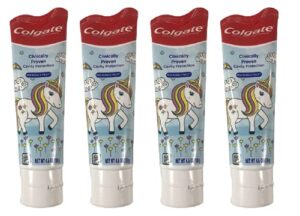 colgate unicorn anticavity kids toothpaste with fluoride for ages 2+, ada-accepted, bubble fruit flavor – 4.6 ounces (4 pack)