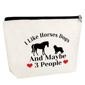 dog lover gifts horse makeup bags for women gift for horse owner horse riding gift cosmetic bag for horse lover horse lovers gift travel cosmetic pouch for her funny equestrian cowgirl dog mom gift