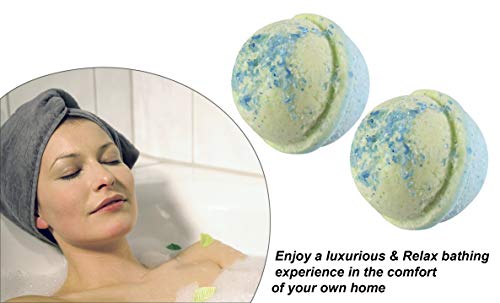 Candles and Cream It's A Beautiful Day Bath Bombs, Invigorating and Luxurious, All-Natural Spa Fizzies for Stress Relief and Aromatherapy-Set of 2