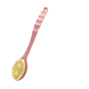 ingvy dry brushing body brush bath brush back body bath shower sponge scrubber brushes with handle exfoliating scrub skin massager exfoliation bathroom brush (color : pink)