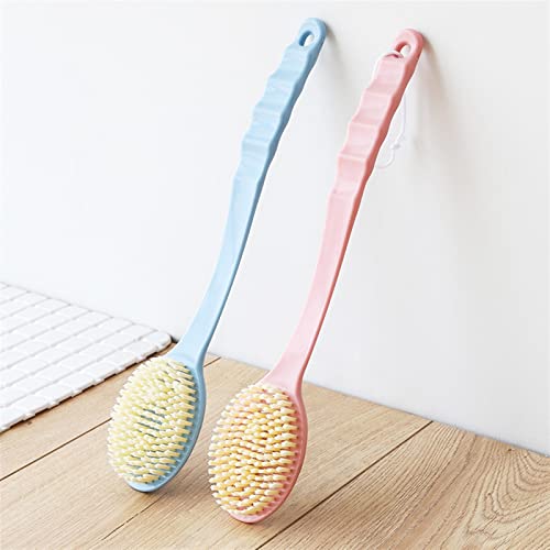 INGVY Dry Brushing Body Brush Bath Brush Back Body Bath Shower Sponge Scrubber Brushes with Handle Exfoliating Scrub Skin Massager Exfoliation Bathroom Brush (Color : Pink)