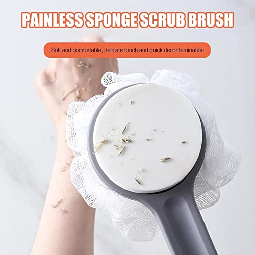 INGVY Dry Brushing Body Brush Bath Brush Long Handle Soft Hair Bath Brush Back Brush Exfoliating Handle Massager Body Bath Wooden Massager with Long