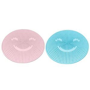 INGVY Dry Brushing Body Brush Silicone Bathroom Sucker Non-Slip Mat Lazy Foot Bath Bath Artifact Rub Back Massage Pad Foot Peeling Foot Scrub Brush (Color : Pink)