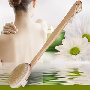 INGVY Dry Brushing Body Brush Natural Long Wood Wooden Body Brush Massager Bath Shower Back Spa Scrubber Natural Wood Bath Body Brush Cleaning Tool